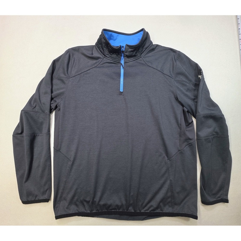 Under Armour Pullover Mens 3XL Gray ColdGear Reactor Fitted Jacket 1/4 Zip Mock